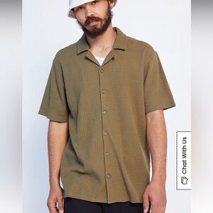 PacSun Waffle Knit Resort Shirt Medium